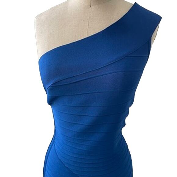 Dress the Population Blue One Shoulder Fitted Dress - Picture 5 of 13